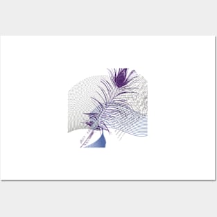 abstract geometric peacock feather Posters and Art